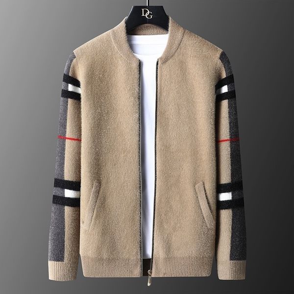 men's jackets luxury highend brand knitted jacket men's fashion stripe casual sweater cardigan autumn and winter trend wear coat 2, Black;brown
men's jackets luxury highend brand knitted jacket men's fashion stripe casual sweater cardigan autumn and winter trend wear coat 2, Black;brown