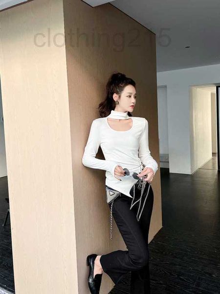 women's knits & tees designer early autumn heart machine bottom u neck long-sleeved cotton t-shirt slim fit open foreign and irregular, White
women's knits & tees designer early autumn heart machine bottom u neck long-sleeved cotton t-shirt slim fit open foreign and irregular, White