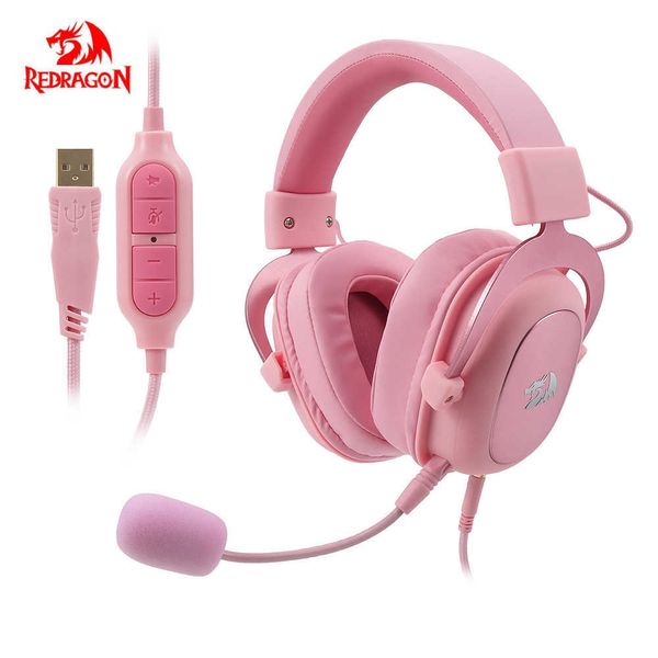 Image of Headsets Redragon H510 Zeus 2 Gaming Headphone Bass Stereo Noise Reduction with Mic Gamer headset For Xbox Laptop PC Wired Headset J230214