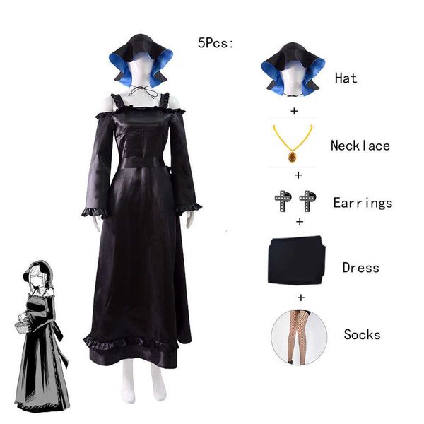 master anime death and maid cosplay alice cos maid dress black long, Black;white