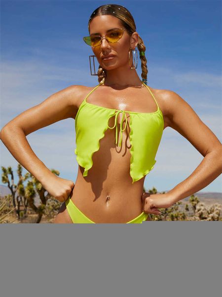 women's swimwear bikini swimsuit women 2023 new solid ruffle halter bikinis set thong swimwear summer beach wear bathing suit female bi, White;black
women's swimwear bikini swimsuit women 2023 new solid ruffle halter bikinis set thong swimwear summer beach wear bathing suit female bi, White;black