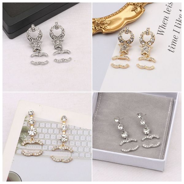luxury women 18k gold plated designer ear stud earrings brand designers geometry letters crystal rhinestone earring wedding party jewellery, Golden;silver
luxury women 18k gold plated designer ear stud earrings brand designers geometry letters crystal rhinestone earring wedding party jewellery, Golden;silver