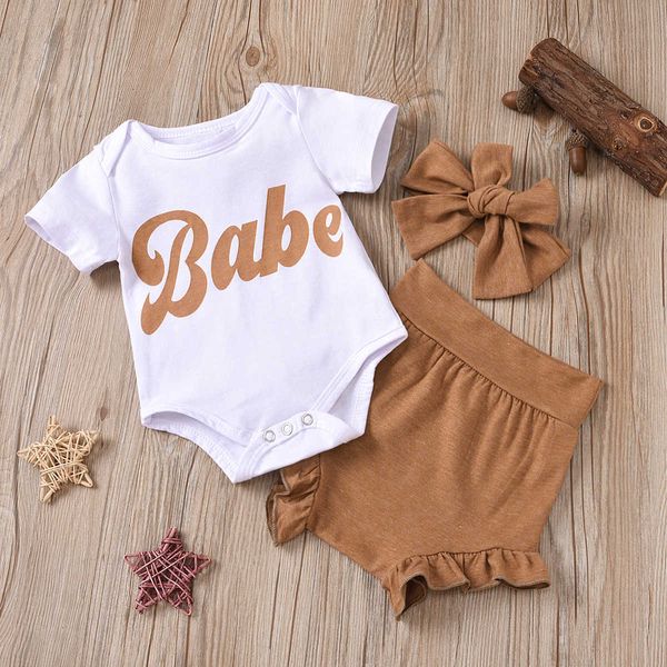 clothing sets pcs summer new born girls clothes set fashion letter print short sleeve rompershort pantshairband toddler suit, White 
clothing sets pcs summer new born girls clothes set fashion letter print short sleeve rompershort pantshairband toddler suit, White