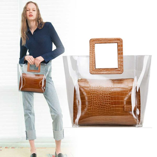 fashion transparent pvc handbags for women alligator pattern soft pu leather bag summer beach composite bags small bucket purses 230214
fashion transparent pvc handbags for women alligator pattern soft pu leather bag summer beach composite bags small bucket purses 230214