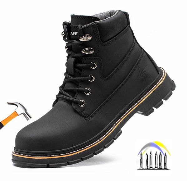 dress shoes winter high warm work boots for men anti smash anti puncture steel toe safety shoes men for work waterproof shoe 230213, Black
dress shoes winter high warm work boots for men anti smash anti puncture steel toe safety shoes men for work waterproof shoe 230213, Black