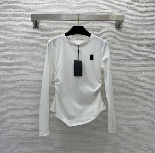 embroidery t-shirts waist fold design round neck long sleeves t-shirt irregular hem slim joker simple white t-shirts for womens 1970
embroidery t-shirts waist fold design round neck long sleeves t-shirt irregular hem slim joker simple white t-shirts for womens 1970