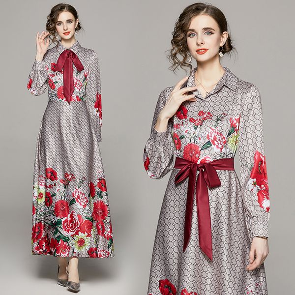 2023 casual print a-line maxi dress women long sleeve lapel runway designer shirt floral dresses spring autumn vacation ladies chic birthday, White;black
2023 casual print a-line maxi dress women long sleeve lapel runway designer shirt floral dresses spring autumn vacation ladies chic birthday, White;black