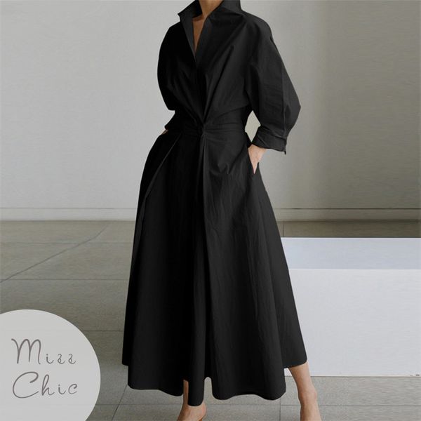 casual dresses s5xl korean fashion long sleeve shirt dress chic turndown neck ruched maxi dress women autumn winter clothes streetwear 23021, Black;gray
casual dresses s5xl korean fashion long sleeve shirt dress chic turndown neck ruched maxi dress women autumn winter clothes streetwear 23021, Black;gray