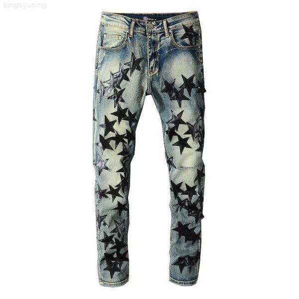 men's jeans amirs designer fashion pants cool stylish leisure ripped brand street personalized skinned star trend young men esx9, Blue
men's jeans amirs designer fashion pants cool stylish leisure ripped brand street personalized skinned star trend young men esx9, Blue