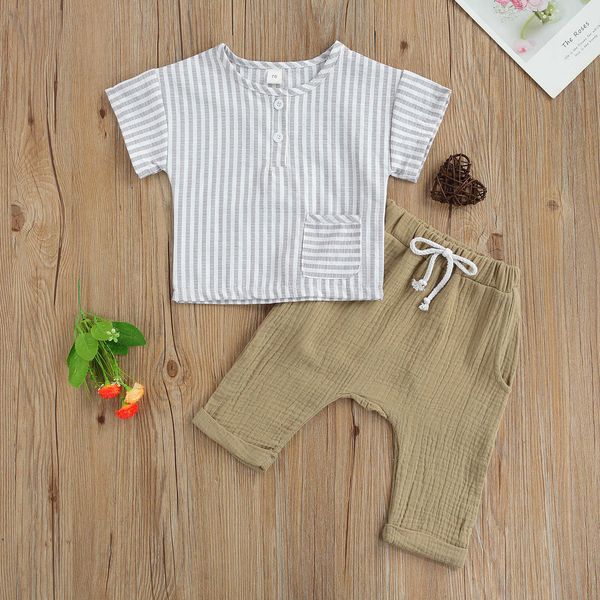 clothing sets pcs baby summer tracksuit cotton linen stripes oneck shirts solid color casual pants suit for toddler boys, White
clothing sets pcs baby summer tracksuit cotton linen stripes oneck shirts solid color casual pants suit for toddler boys, White