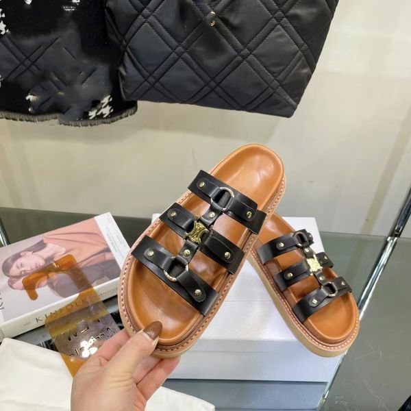 slippers real leather shoes womens retro roman style flat bottom rivet sandals designer factory home women summer classic beach shoes 35-41, Black
slippers real leather shoes womens retro roman style flat bottom rivet sandals designer factory home women summer classic beach shoes 35-41, Black