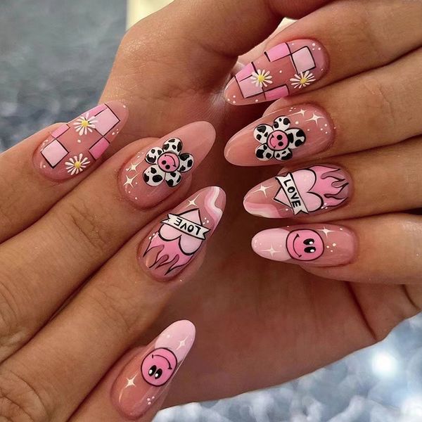 false nails 24pcs almond long stiletto fake with flame design wearable press on full cover nail tips manicure tools 230214, Red;gold
false nails 24pcs almond long stiletto fake with flame design wearable press on full cover nail tips manicure tools 230214, Red;gold