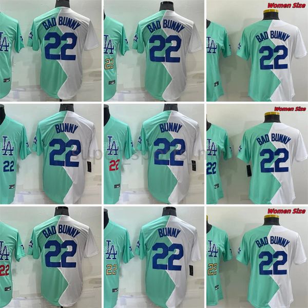 2022 baseball jersey 22 bad bunny blue and white half color stitched jerseys, Blue;black
2022 baseball jersey 22 bad bunny blue and white half color stitched jerseys, Blue;black