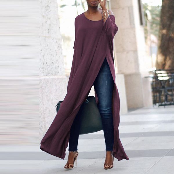 women's t-shirt muslim robe seven-point sleeve women's split on both sides of the long women's women's jumpsuit long ski, White
women's t-shirt muslim robe seven-point sleeve women's split on both sides of the long women's women's jumpsuit long ski, White