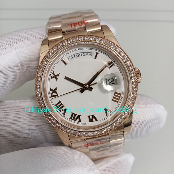904l steel automatic watches for midsize size women's mens 36mm 18k rose gold white roman dial diamond bezel gmf wristwatches cal.3255, Slivery;black
904l steel automatic watches for midsize size women's mens 36mm 18k rose gold white roman dial diamond bezel gmf wristwatches cal.3255, Slivery;black