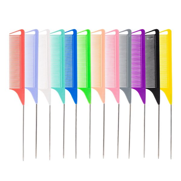 professional pointed tail hair comb anti-static hair dye brush barber steel needle comb salon hairdresser barber accessories 2221, Silver
professional pointed tail hair comb anti-static hair dye brush barber steel needle comb salon hairdresser barber accessories 2221, Silver