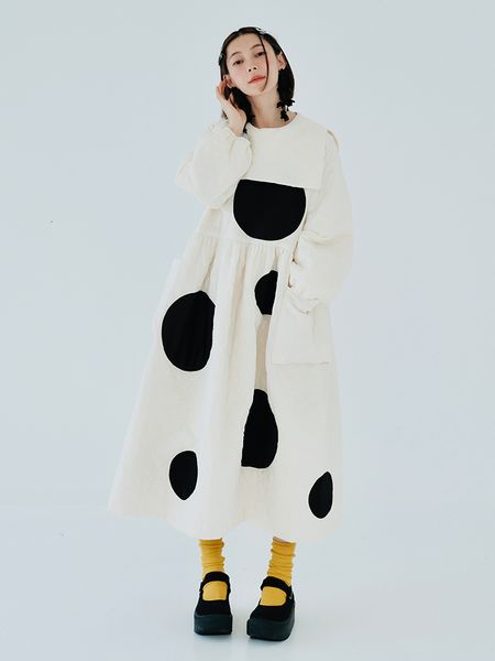 casual dresses imakokoni original design round neck pullover long sleeve medium long polka dot dress warm in autumn and winter casual dress, Black;gray
casual dresses imakokoni original design round neck pullover long sleeve medium long polka dot dress warm in autumn and winter casual dress, Black;gray