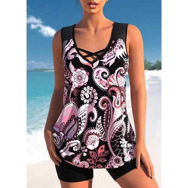split swimsuit slim cover belly wide shoulder strap boxers printed for women, White;black
split swimsuit slim cover belly wide shoulder strap boxers printed for women, White;black