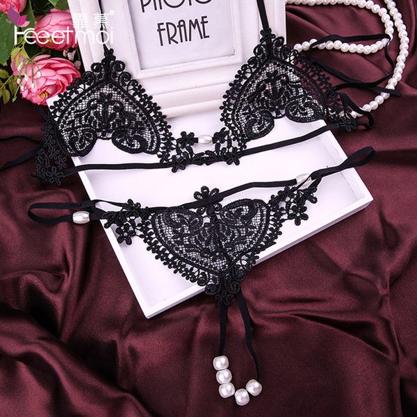 set lingerie women set push up bra solid lace lingerie erotic conjunto straps pearl g string clothes, Black;white
set lingerie women set push up bra solid lace lingerie erotic conjunto straps pearl g string clothes, Black;white