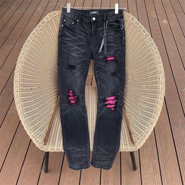 men's jeans amirs designer fashion pants cool stylish leisure ripped brand high street patch elastic slim sz23, Blue
men's jeans amirs designer fashion pants cool stylish leisure ripped brand high street patch elastic slim sz23, Blue
