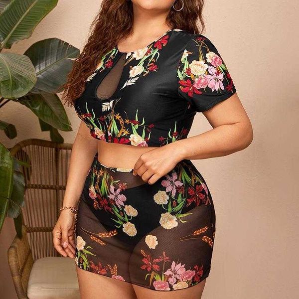 swimsuit plus sized size fat woman three piece female conservative split spring, White;black
swimsuit plus sized size fat woman three piece female conservative split spring, White;black