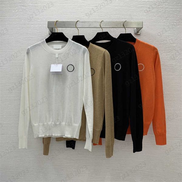 brand womens sweater chest logo embroidery long sleeve pullover knitted sweaters thread round neck design solid color thin wool knitwear ess, White;black
brand womens sweater chest logo embroidery long sleeve pullover knitted sweaters thread round neck design solid color thin wool knitwear ess, White;black