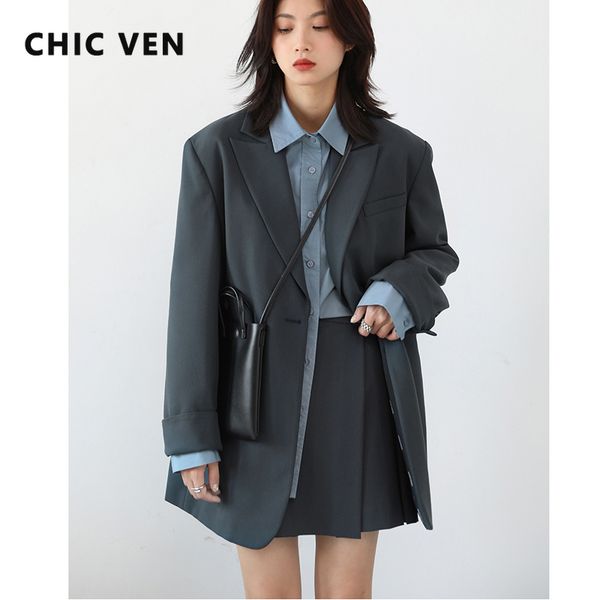 women's suits blazers chic ven spring autumn women's casual blazer blue fashion loose women coat long sleeve ladies outerwear offi, White;black
women's suits blazers chic ven spring autumn women's casual blazer blue fashion loose women coat long sleeve ladies outerwear offi, White;black