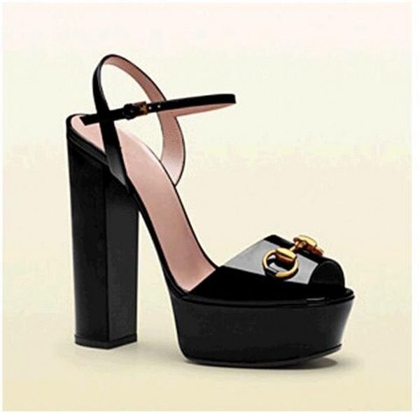 horsebit buckle platform sandals summer women gladiators patent leather strap high heel womens evening party shoes big size 35-42, Black
horsebit buckle platform sandals summer women gladiators patent leather strap high heel womens evening party shoes big size 35-42, Black