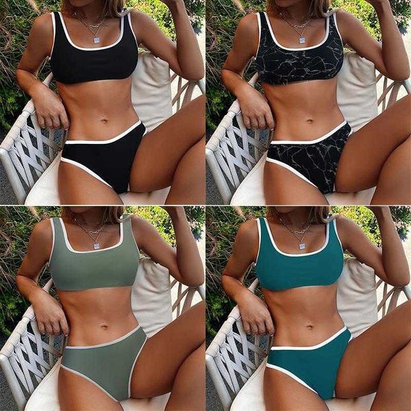 bikini double shoulder tube split high waist triangle, White;black
bikini double shoulder tube split high waist triangle, White;black