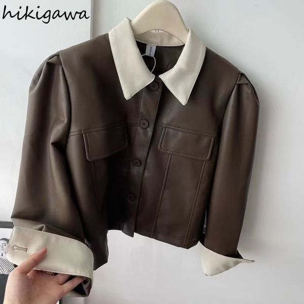 womens jackets croppes temperament women jacket patchwork pu vintage outwear ropa mujer fashion korean harajuku coat y2k clothes 230214, Black;brown
womens jackets croppes temperament women jacket patchwork pu vintage outwear ropa mujer fashion korean harajuku coat y2k clothes 230214, Black;brown