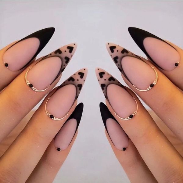 false nails long stiletto black edge french gold thread rhinestones design wearable fake press on manicure tip 230214, Red;gold
false nails long stiletto black edge french gold thread rhinestones design wearable fake press on manicure tip 230214, Red;gold
