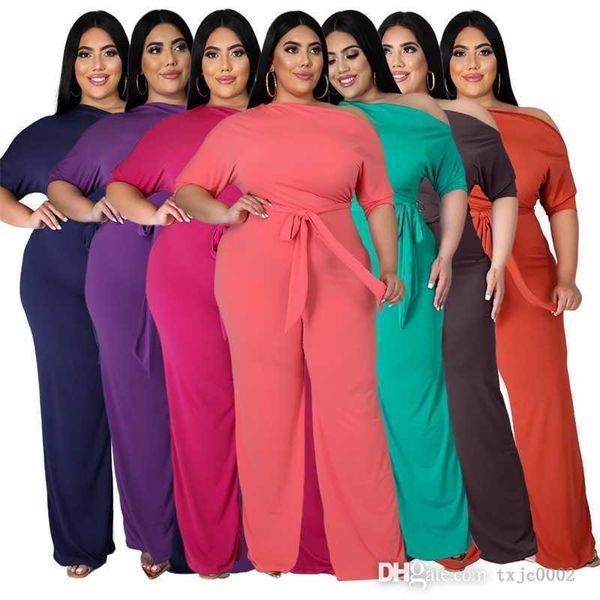 4xl women plus size jumpsuits designer solid color strap oblique shoulder flare pants bodysuit fashion loose rompers club wear, Black
4xl women plus size jumpsuits designer solid color strap oblique shoulder flare pants bodysuit fashion loose rompers club wear, Black