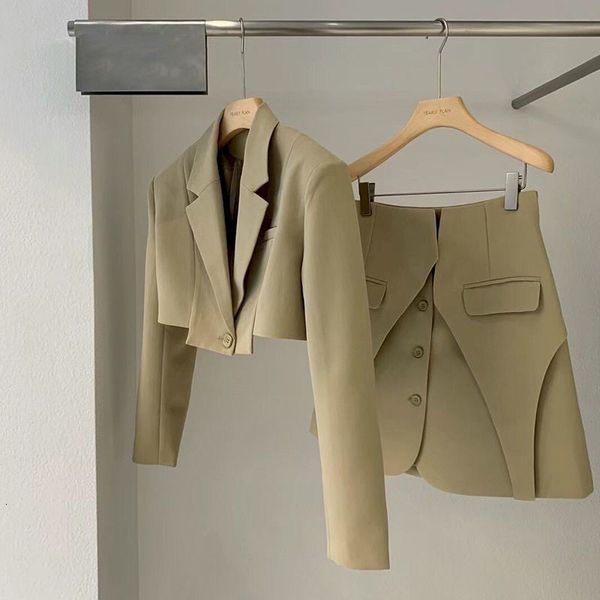 two piece dress autumn blazer skirt sets women fashion short suit jacket waist design skirts 2 piece suit temperament office womens set 2302, White
two piece dress autumn blazer skirt sets women fashion short suit jacket waist design skirts 2 piece suit temperament office womens set 2302, White