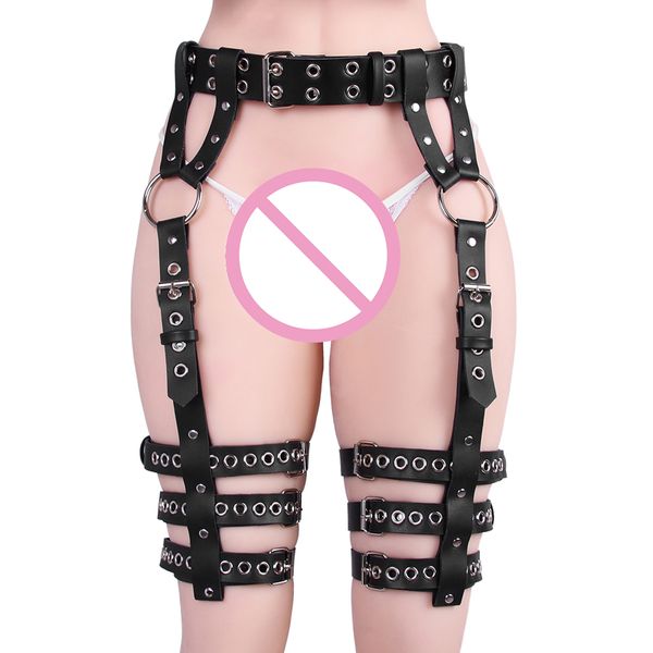 set women punk leather harness garter belt adjustable waist leg cincher cage belt thigh harness body harness suspender, Black;white
set women punk leather harness garter belt adjustable waist leg cincher cage belt thigh harness body harness suspender, Black;white