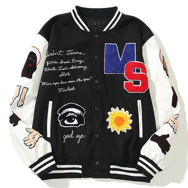 men's jackets men sun embroidery varsity jacket pu leather stitching color matching baseball uniform couple oversized autumn winter str, Black;brown
men's jackets men sun embroidery varsity jacket pu leather stitching color matching baseball uniform couple oversized autumn winter str, Black;brown