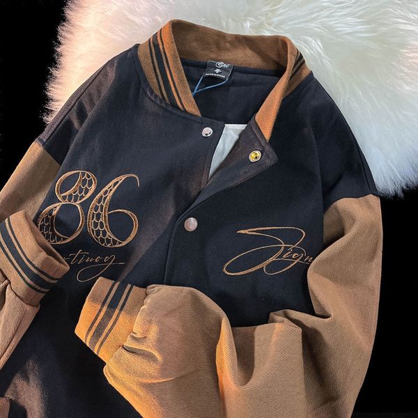 women's jackets harajuku loose student autumn winter fashion bomber jackets for women streetwear baseball uniform oversized coats 23021, Black;brown
women's jackets harajuku loose student autumn winter fashion bomber jackets for women streetwear baseball uniform oversized coats 23021, Black;brown