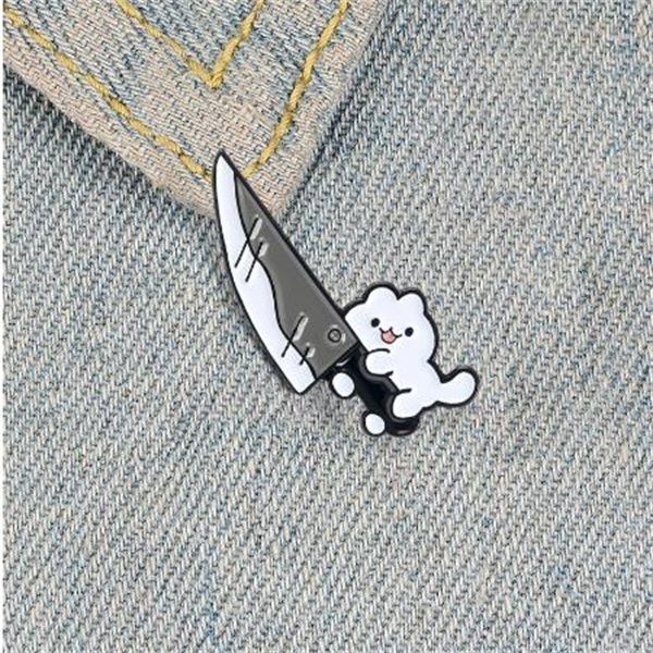 brooch creative cartoon exquisite personality fashion cat knife funny dagger cat brooch clothing cowboy all-match badge for men women gc1912, Gray
brooch creative cartoon exquisite personality fashion cat knife funny dagger cat brooch clothing cowboy all-match badge for men women gc1912, Gray