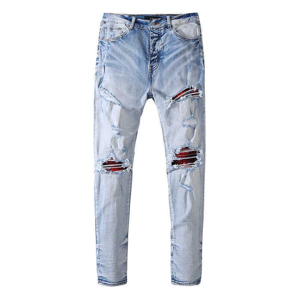 men's jeans amirs designer fashion pants cool stylish leisure ripped brand high street slim straight patch cloth hole elastic men f1ui, Blue
men's jeans amirs designer fashion pants cool stylish leisure ripped brand high street slim straight patch cloth hole elastic men f1ui, Blue