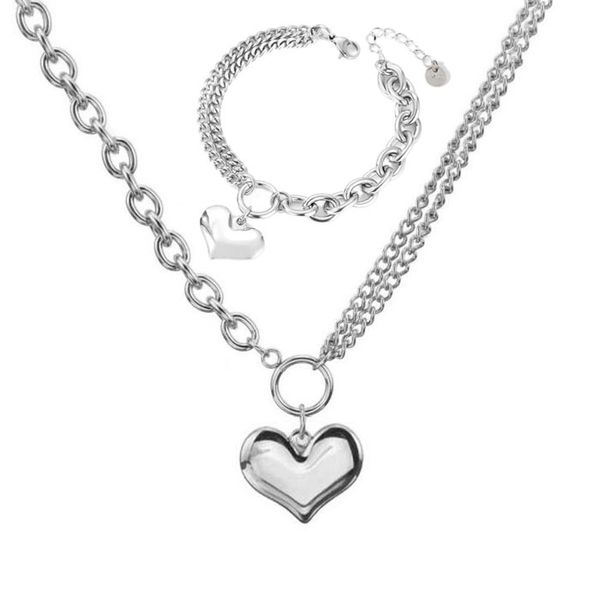 itaty designer 925 silver sweet love necklace bracelet earrings set wedding statement jewelry heart pendant thick chain hip-hop ot buckle ne, Black
itaty designer 925 silver sweet love necklace bracelet earrings set wedding statement jewelry heart pendant thick chain hip-hop ot buckle ne, Black
