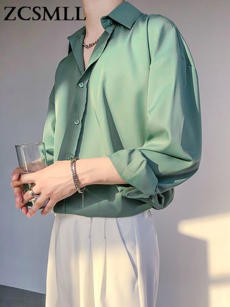 men's casual shirts zcsmll s3xl lapel men's shirt black green korean fashion chic long sleeve shirts loose casual single breasted, White;black
men's casual shirts zcsmll s3xl lapel men's shirt black green korean fashion chic long sleeve shirts loose casual single breasted, White;black