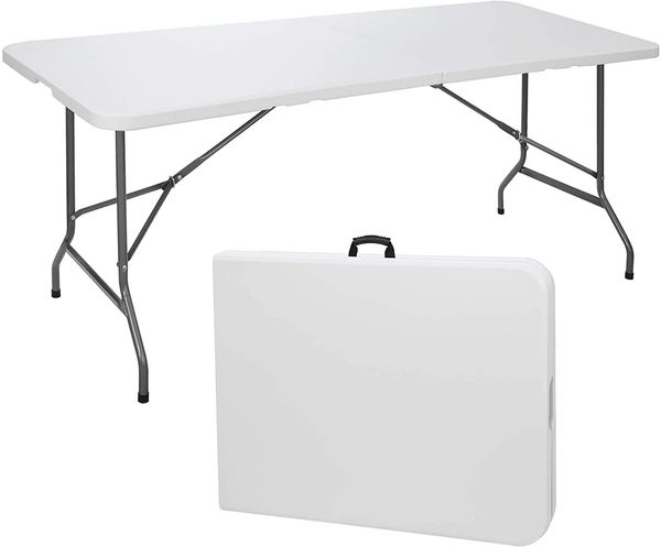 folding utility table 6ft fold in half portable plastic picnic party dining camp table white
folding utility table 6ft fold in half portable plastic picnic party dining camp table white