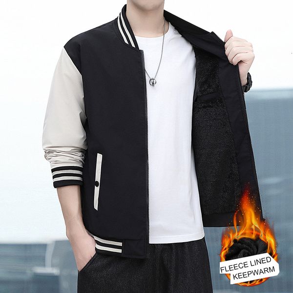 men's jackets browon autumn winter coats men jacket fleece lined stand collar patchwork baseball jacket men casual outwear clothes men, Black;brown
men's jackets browon autumn winter coats men jacket fleece lined stand collar patchwork baseball jacket men casual outwear clothes men, Black;brown