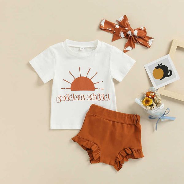 clothing sets infant baby girls summer suit set cute cotton casual short sleeve sun letter printed solid ruffled shortsheadband clothes, White
clothing sets infant baby girls summer suit set cute cotton casual short sleeve sun letter printed solid ruffled shortsheadband clothes, White
