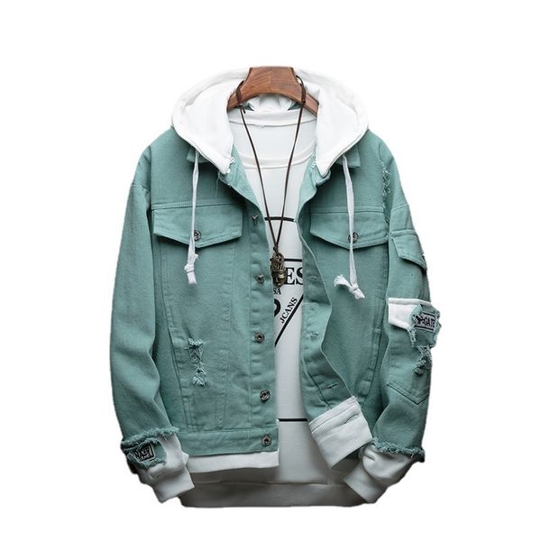 men's jackets men hooded denim jackets jean coats spring autumn men holes casual denim coats and jackets loose jean jackets size 4xl 23, Black;brown 
men's jackets men hooded denim jackets jean coats spring autumn men holes casual denim coats and jackets loose jean jackets size 4xl 23, Black;brown