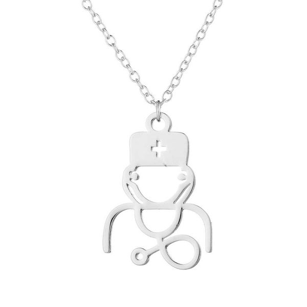 10pcs heartbeat stethoscope necklace stethophone nurse doctor cross cap hat medical stainless steel pendant chain clavicle choker collier, Silver
10pcs heartbeat stethoscope necklace stethophone nurse doctor cross cap hat medical stainless steel pendant chain clavicle choker collier, Silver