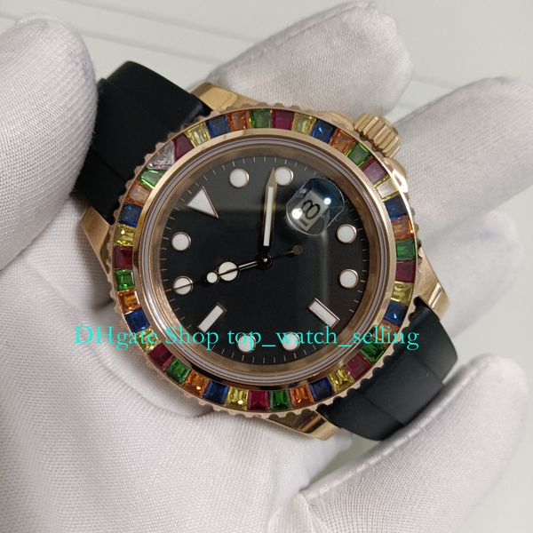 904l steel automatic watches for men's 40mm black dial rainbow sapphire glass everose gold rubber bracelet gmf cal.3135 movement wristw, Slivery;black
904l steel automatic watches for men's 40mm black dial rainbow sapphire glass everose gold rubber bracelet gmf cal.3135 movement wristw, Slivery;black