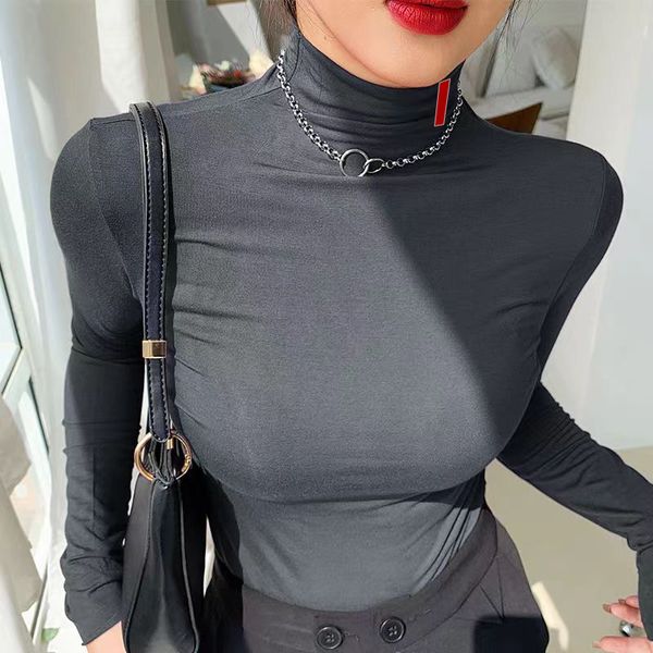 womens blouse shirts high neck designer turtleneck shirt woman slim blouses tees s-3xl, White
womens blouse shirts high neck designer turtleneck shirt woman slim blouses tees s-3xl, White