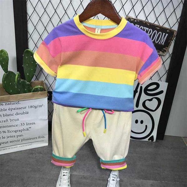 sets new summer baby clothes suit children fashion boys girls color stripes tshirt shorts set toddler casual clothing kid tracksuits, White
sets new summer baby clothes suit children fashion boys girls color stripes tshirt shorts set toddler casual clothing kid tracksuits, White
