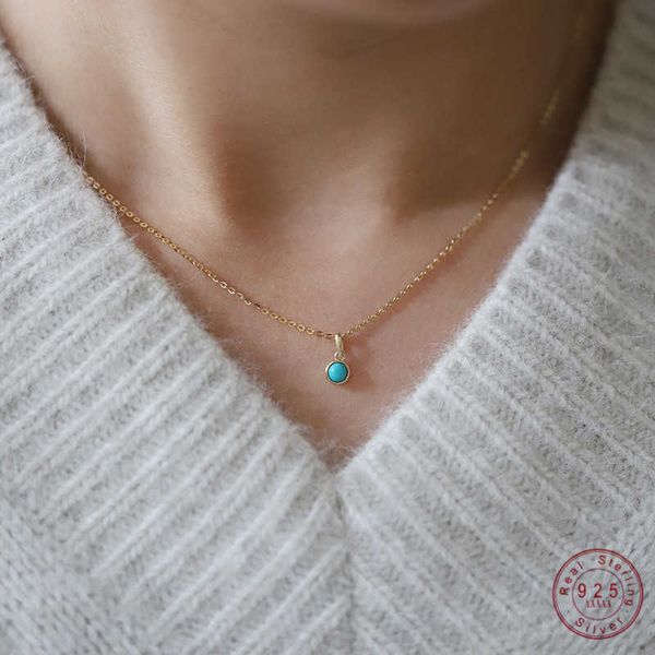 retro 925 sterling silver 14k gold plated necklace for women blue turquoise mini geometric round pendant clavicle chain
retro 925 sterling silver 14k gold plated necklace for women blue turquoise mini geometric round pendant clavicle chain