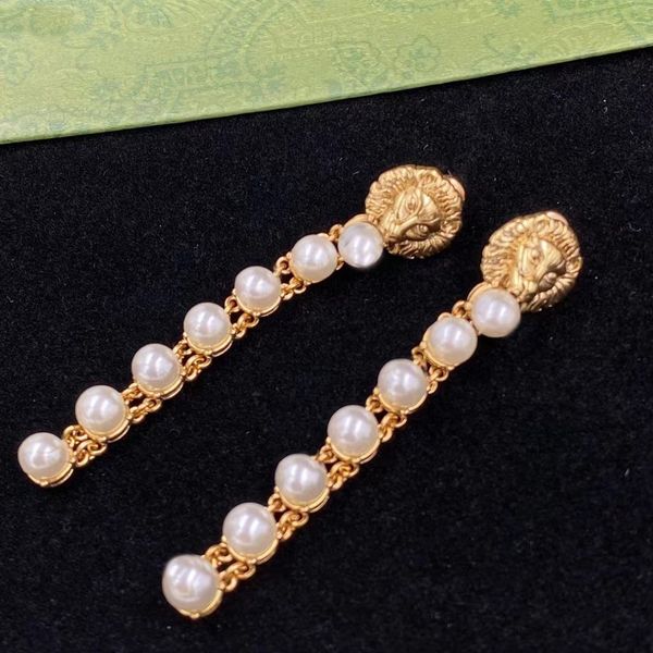 2023 earrings fashion luxury brand designer classic vintage lion head long pearl earrings network celebrity jewelry, Silver
2023 earrings fashion luxury brand designer classic vintage lion head long pearl earrings network celebrity jewelry, Silver